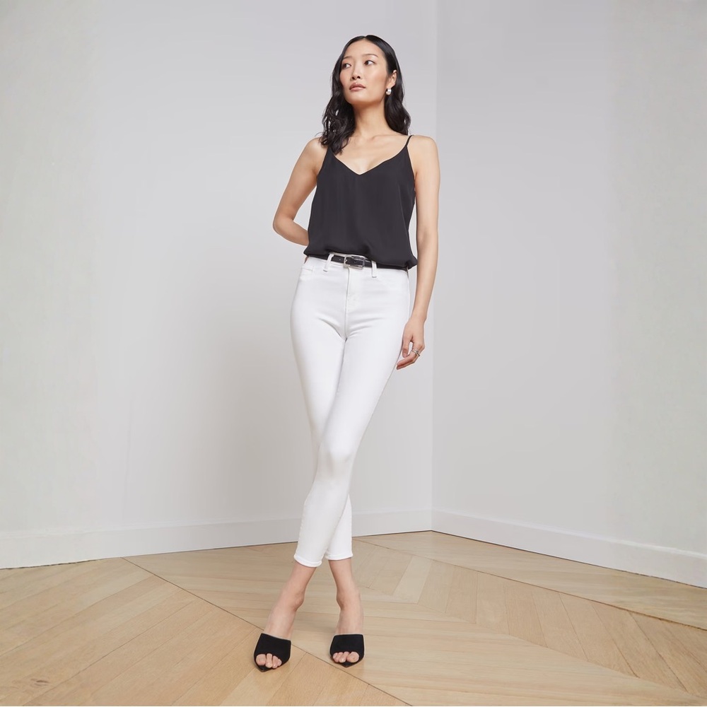L’AGENCE Margot High Rise Skinny Jeans in Blanc White Size 24
